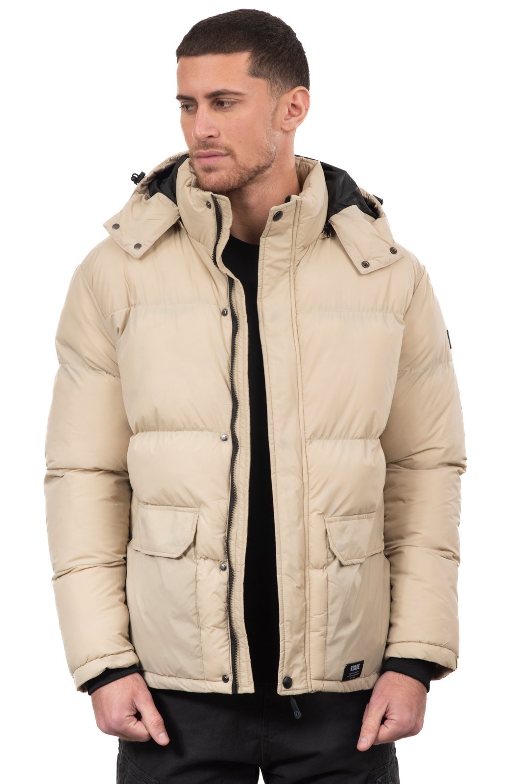 336-beige-5 V336 VCODE ΜΠΟΥΦΑΝ PUFFER BEIGE ΦΟΥΣΚΩΤΟ ΜΑΥΡΟ ΜΠΕΖ - Image 1