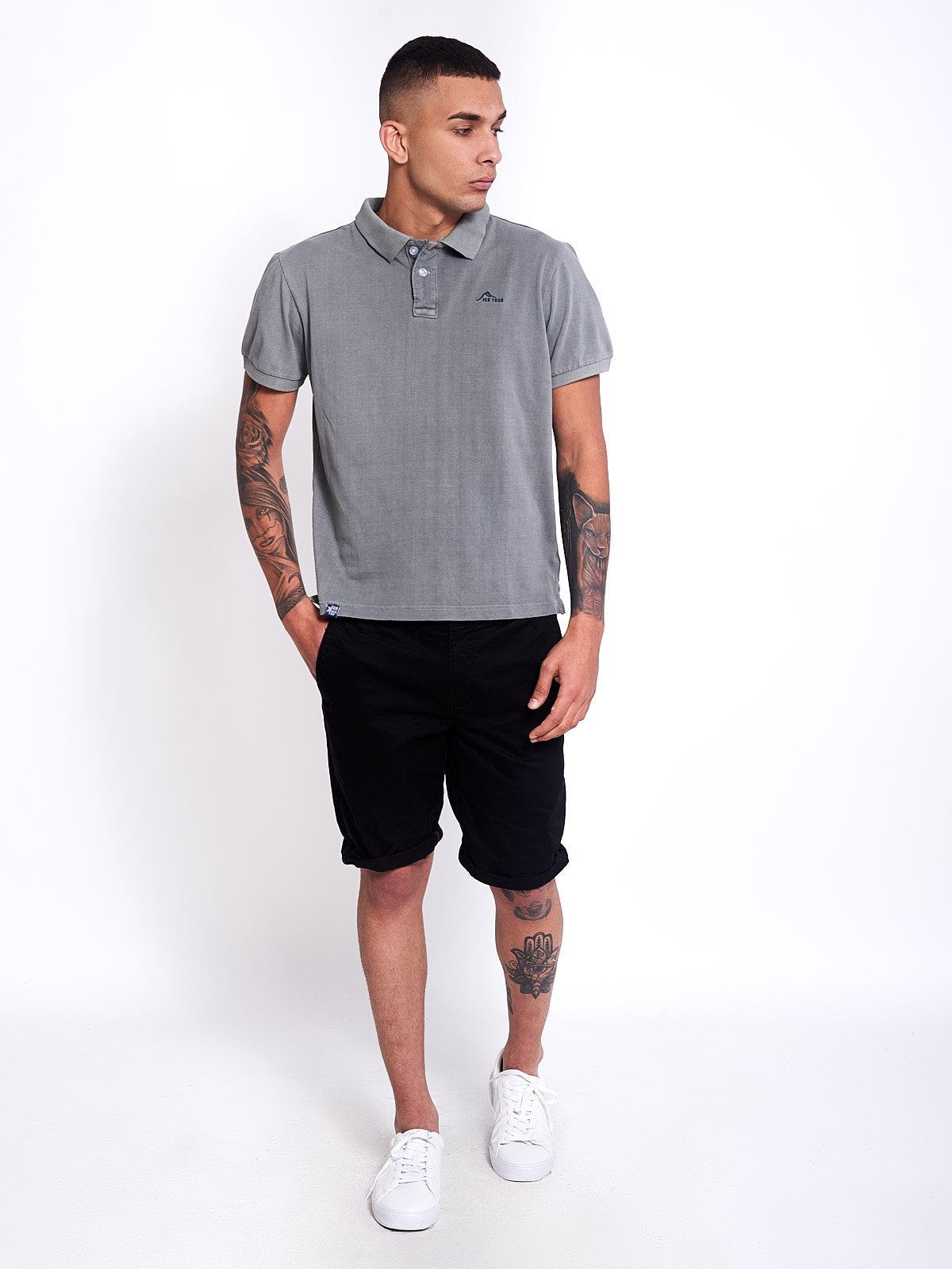 POLO-GREY-7 ICETECH POLO GREY-ΑΝΔΡΙΚΟ ΠΟΛΟ ΓΚΡΙ - Image 1