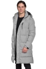 VCODE V207 GREY - ΑΝΔΡΙΚΟ ΜΑΚΡΥ  ΜΠΟΥΦΑΝ ΓΚΡΙ